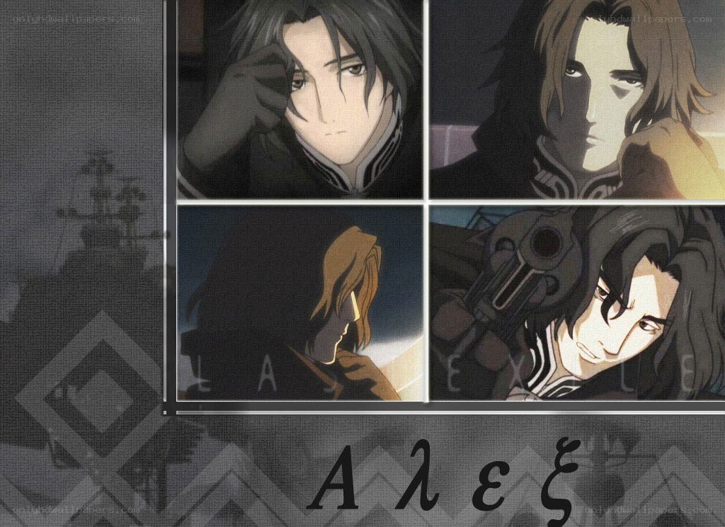 Anime character collage with name
