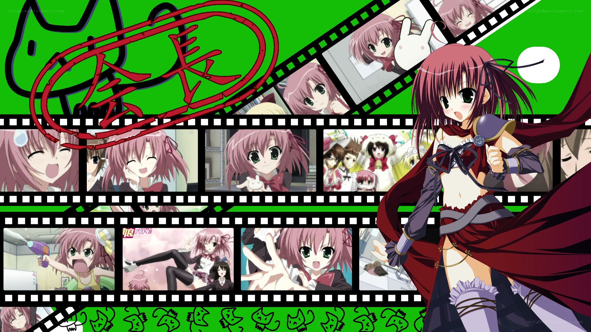 Anime character collage with watermark