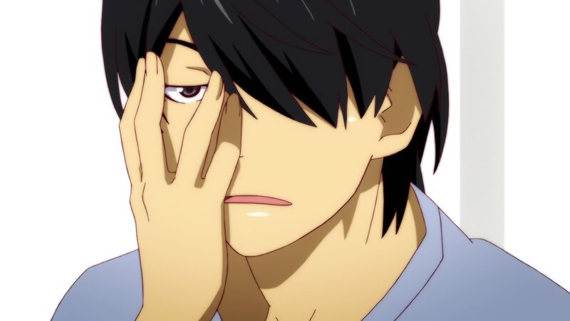 Anime Character Covering Eye — Blue