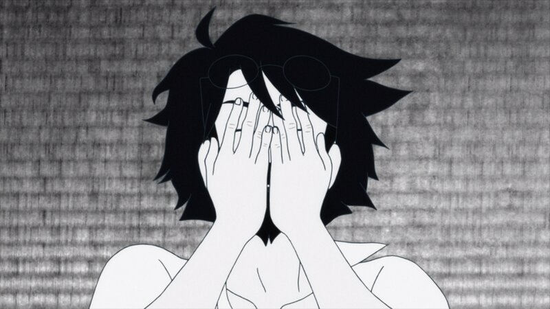 Anime Character Covering Face — Black, Dramatic