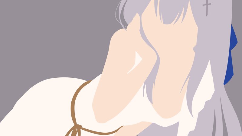 Anime Character Covering Face — Gray, Calm