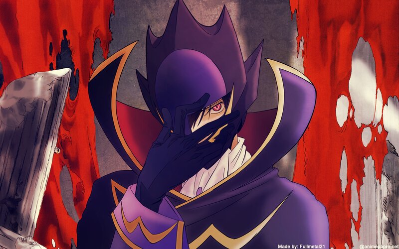 Anime Character Covering Face — Purple, Dramatic