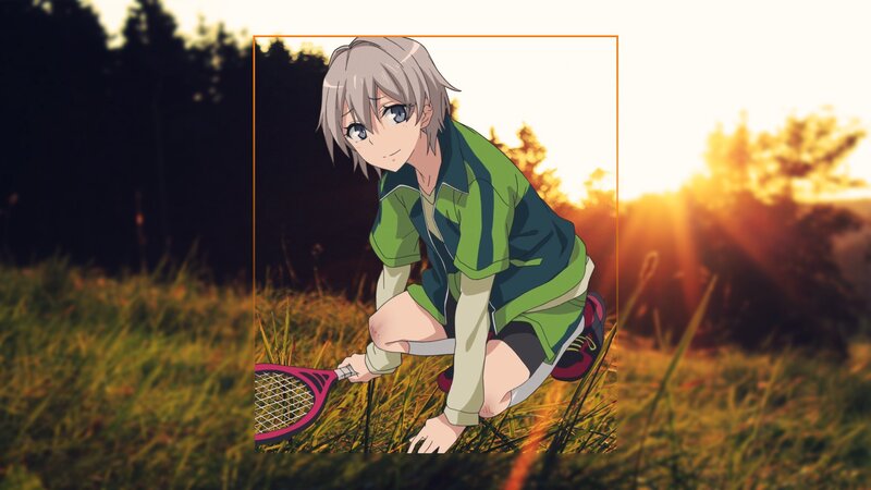 Anime Character Crouching — Green, Calm