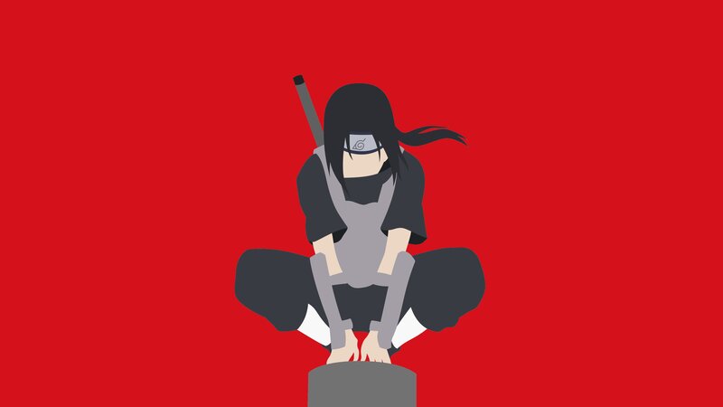 Anime Character Crouching — Red