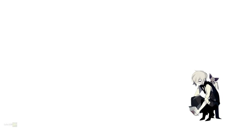 Anime Character Crouching — White, Neutral
