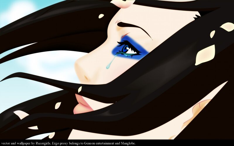 Anime Character Crying — Black, Dramatic, Manga