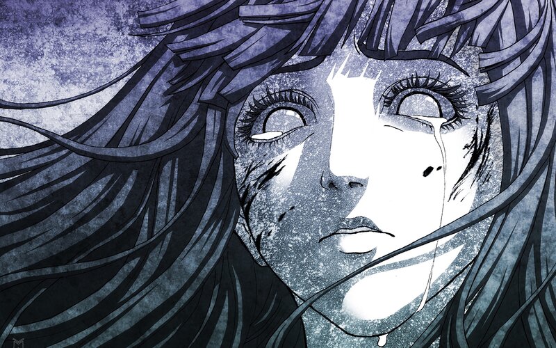 Anime Character Crying — Blue, Dramatic, Manga, Tears