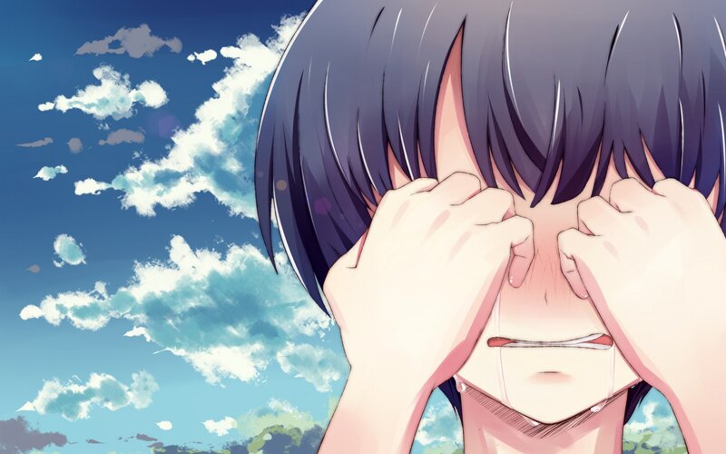 Anime Character Crying — Blue