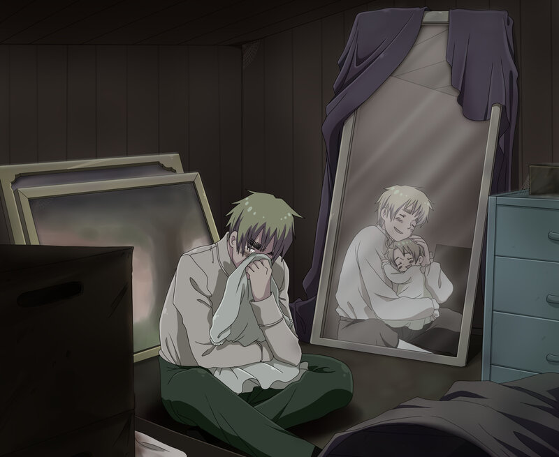 Anime Character Crying — Gray, Melancholic