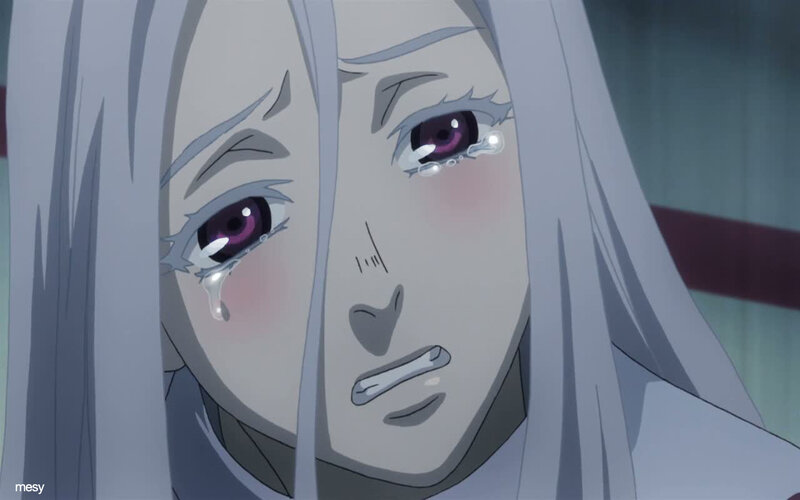 Anime Character Crying — Gray, Sad
