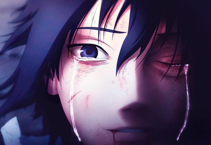 Anime Character Crying — Purple, Dramatic