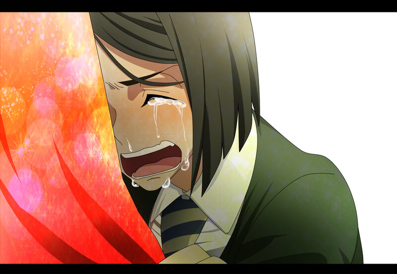 Anime Character Crying — Red, Dramatic, Tears