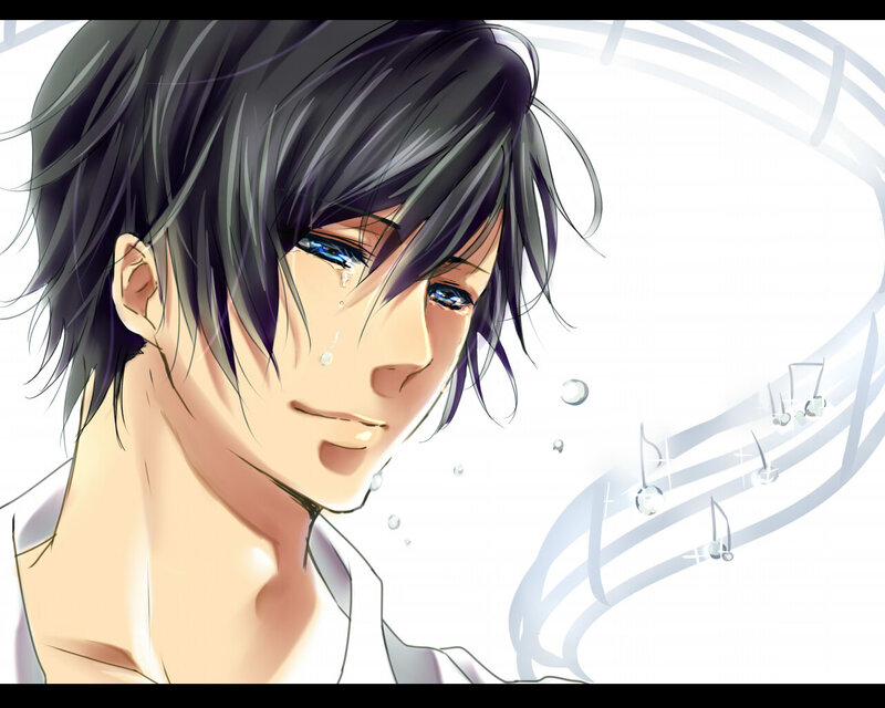 Anime Character Crying — White
