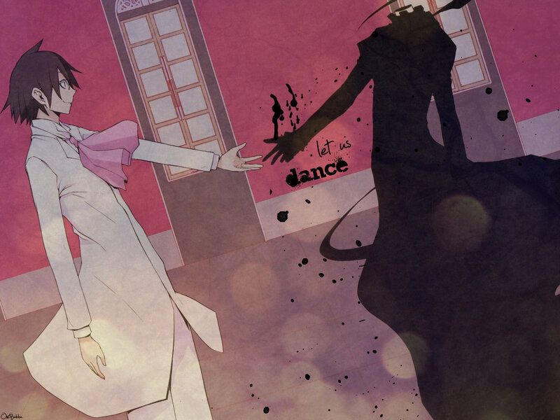 anime character dancing with shadow