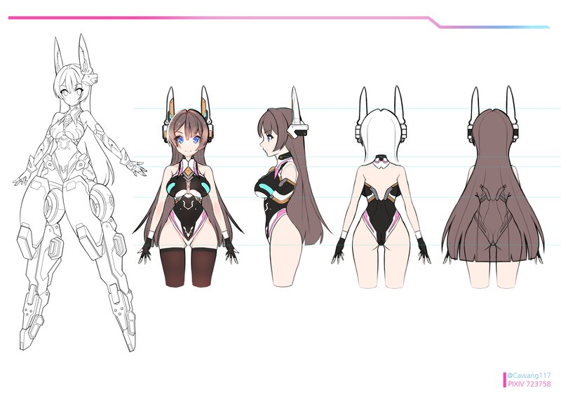 Anime Character Design Sheet — Black