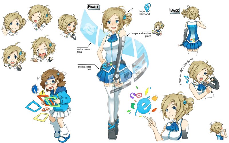 Anime Character Design Sheet — Blue