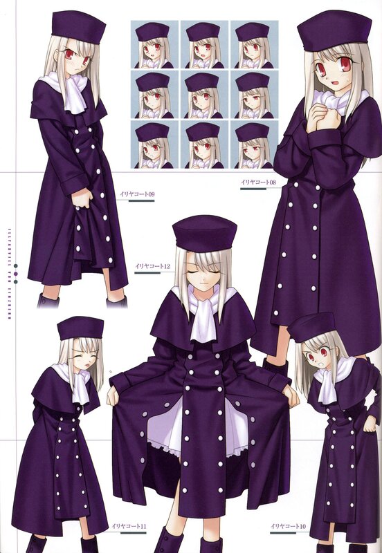 Anime Character Design Sheet — Purple, Neutral