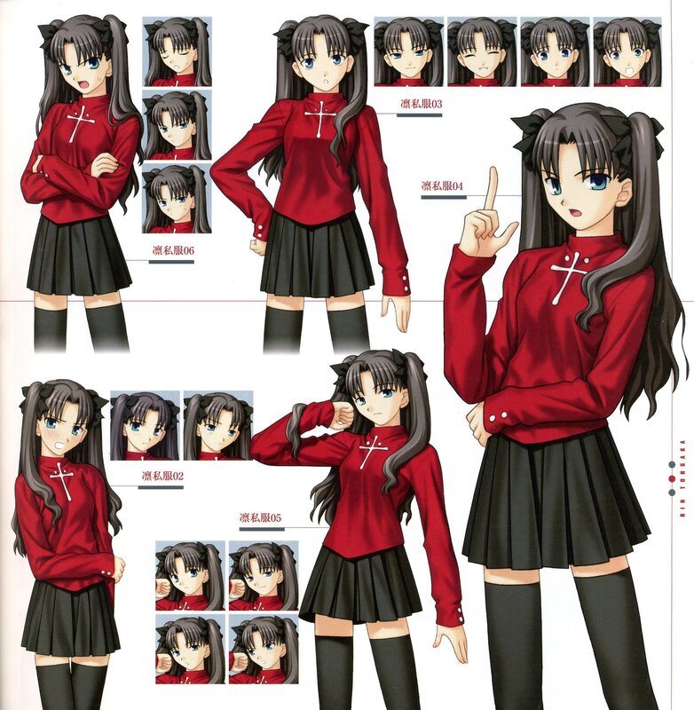 Anime Character Design Sheet — Red, Neutral