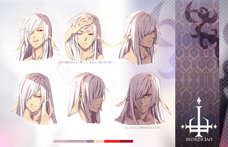 Anime Character Design Sheet — White, Dramatic
