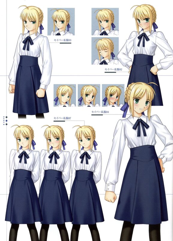 Anime Character Design Sheet — White, Neutral, Manga, School Uniform