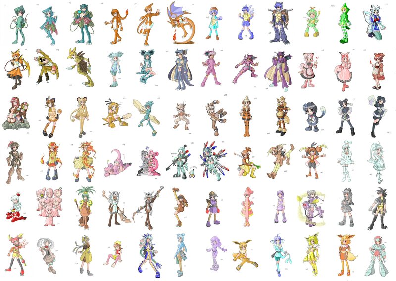 Anime Character Designs — Blue, Playful
