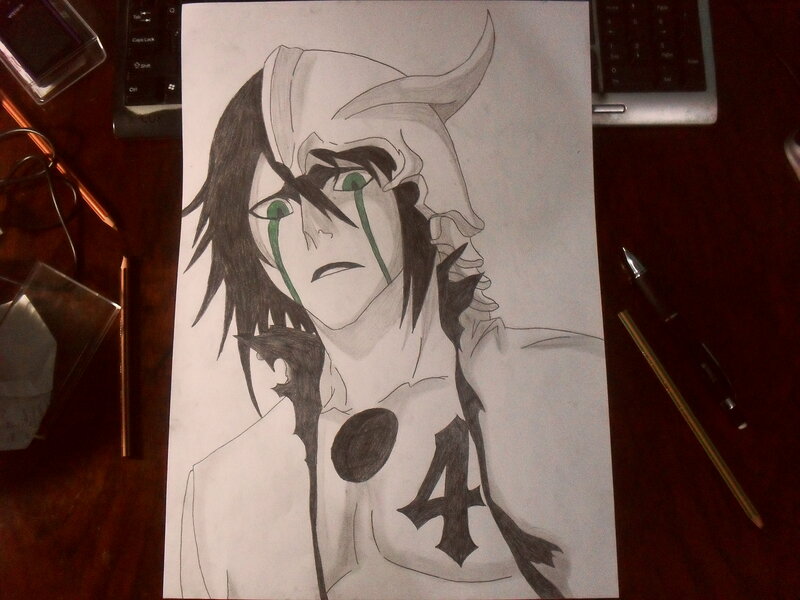 Anime Character Drawing — Black, Dramatic, Manga
