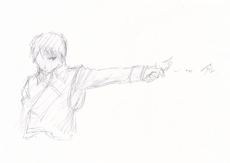 Anime Character Drawing — Black, Neutral