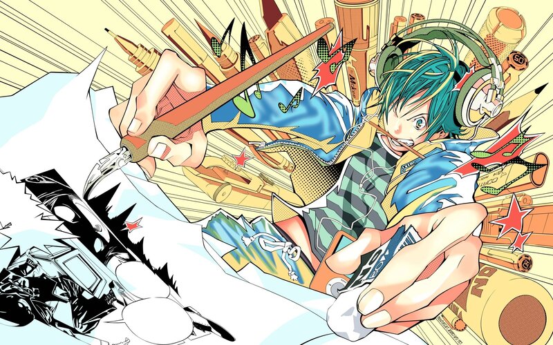 Anime Character Drawing — Blue, Dynamic