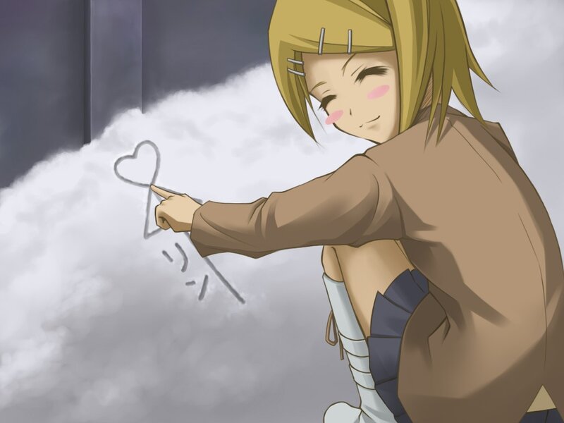 anime character drawing on cloud