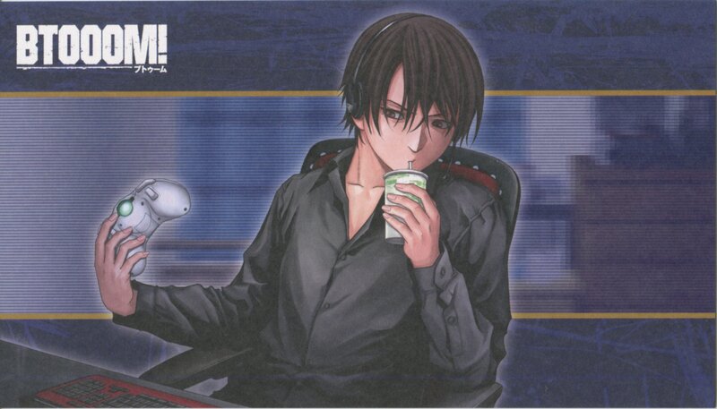 Anime Character Drinking — Blue, Calm