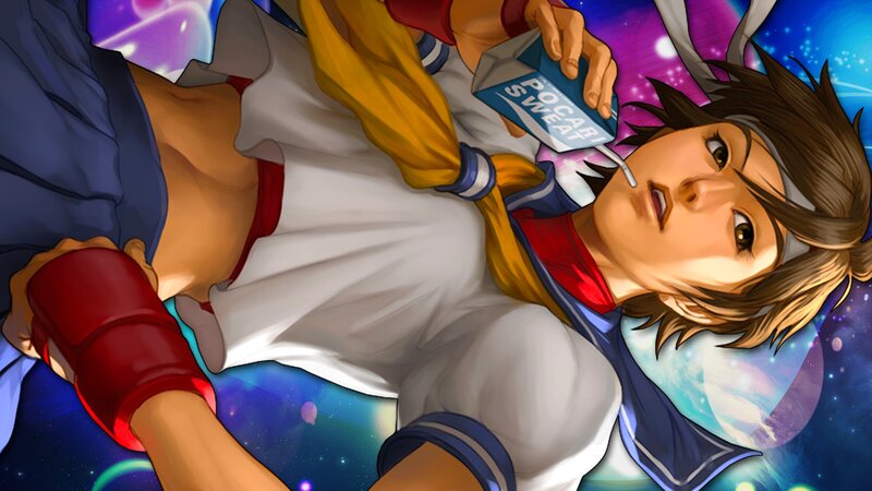 Anime Character Drinking — Blue, Dramatic