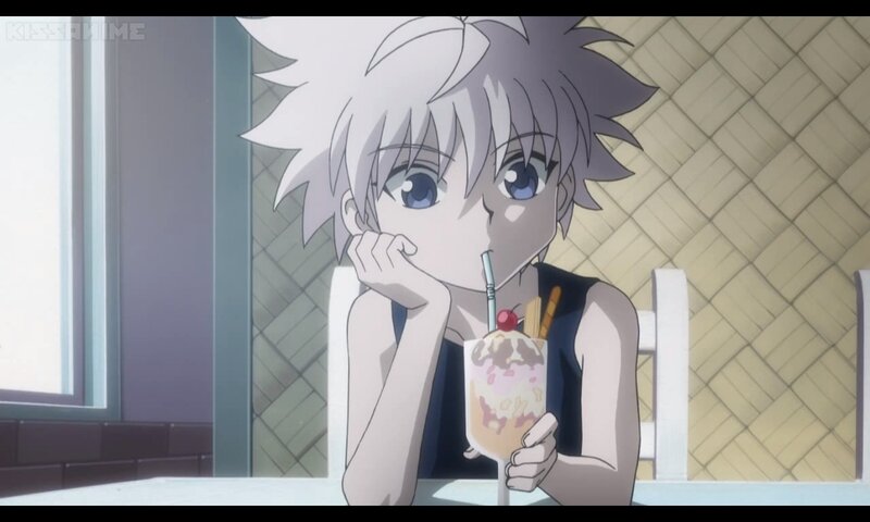 Anime Character Drinking Dessert