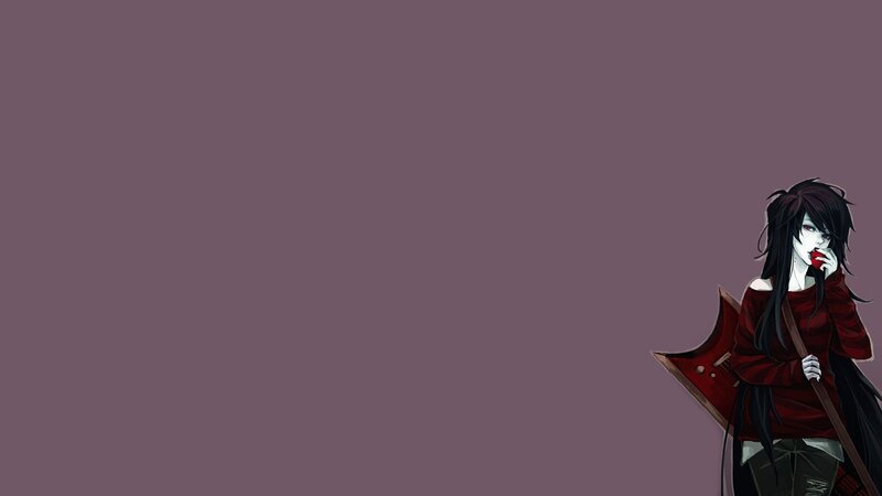 Anime Character Eating Apple — Purple