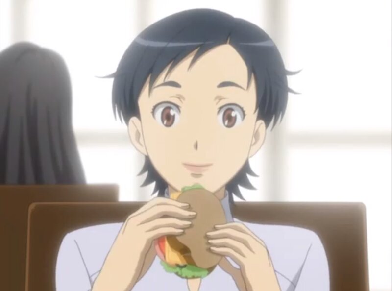 Anime Character Eating Burger