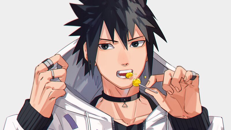 Anime Character Eating Candy — Black