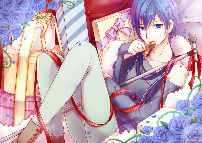 Anime Character Eating Candy — Blue