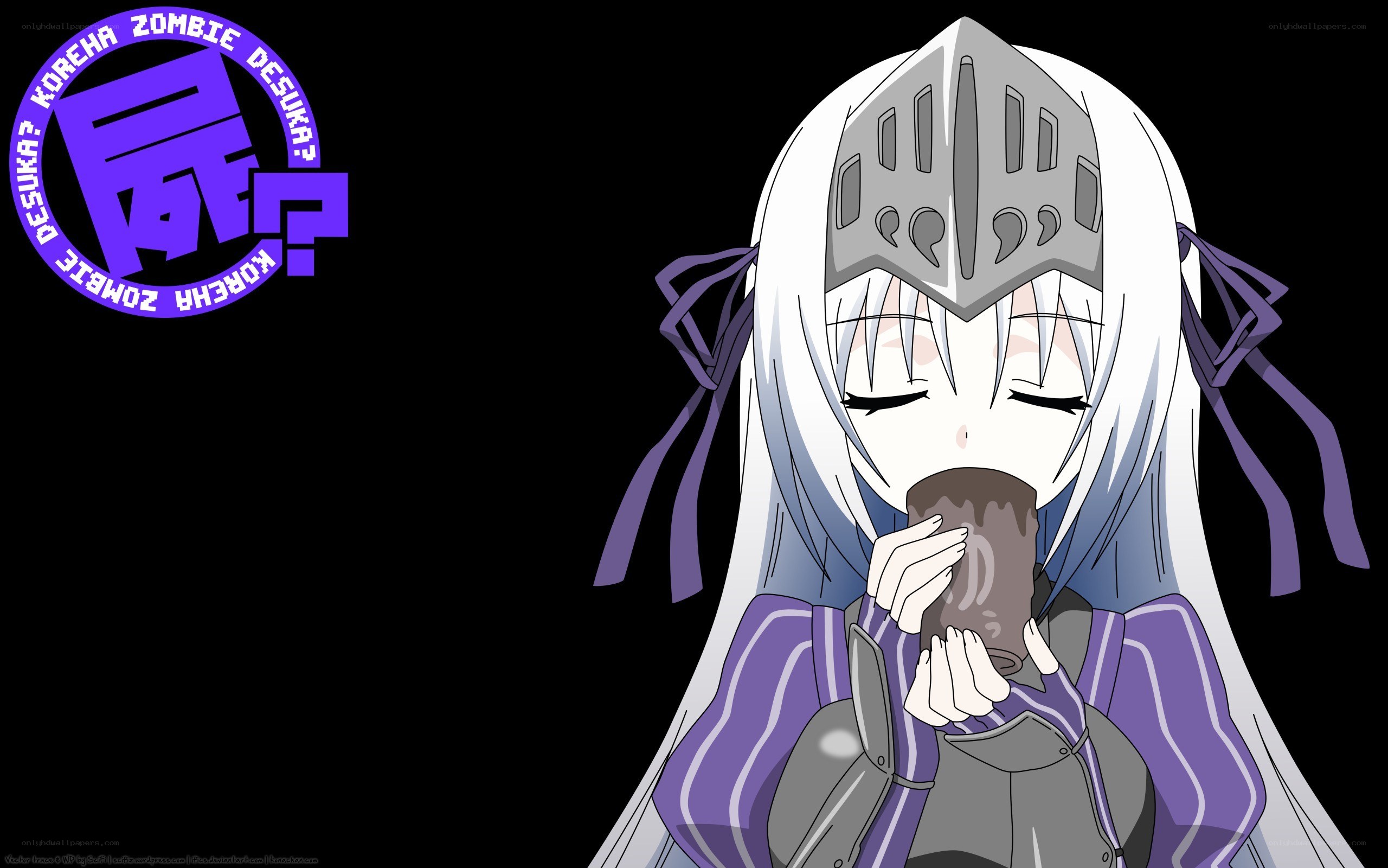 anime character eating dessert