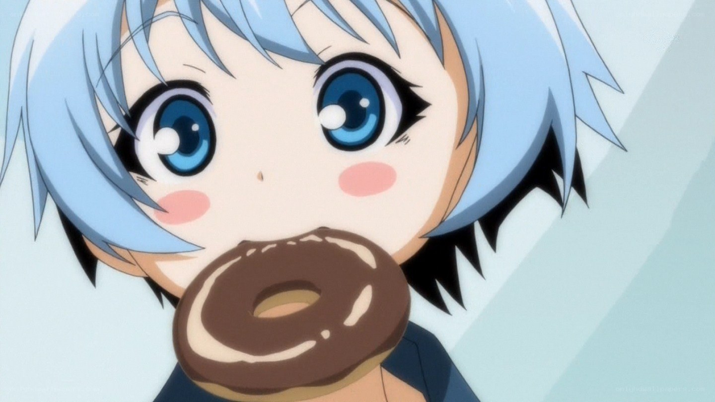 anime character eating donut