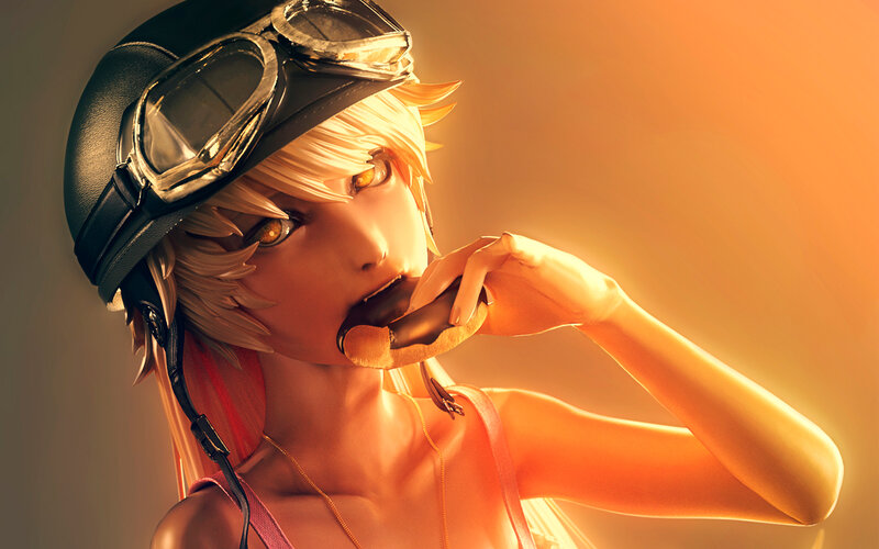 Anime Character Eating Donut — Orange