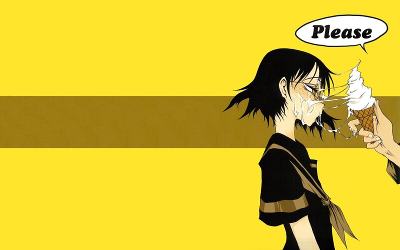 anime character eating ice cream