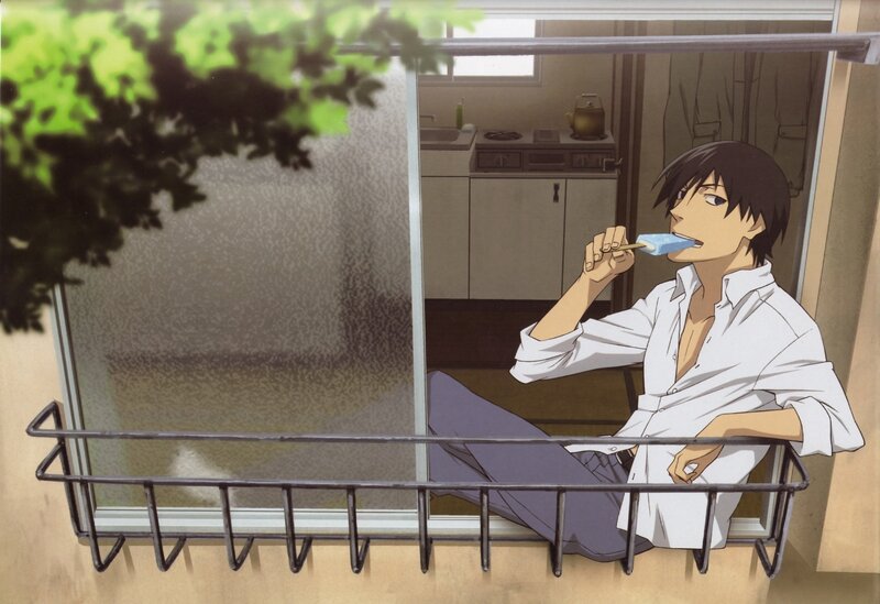 anime character eating ice cream