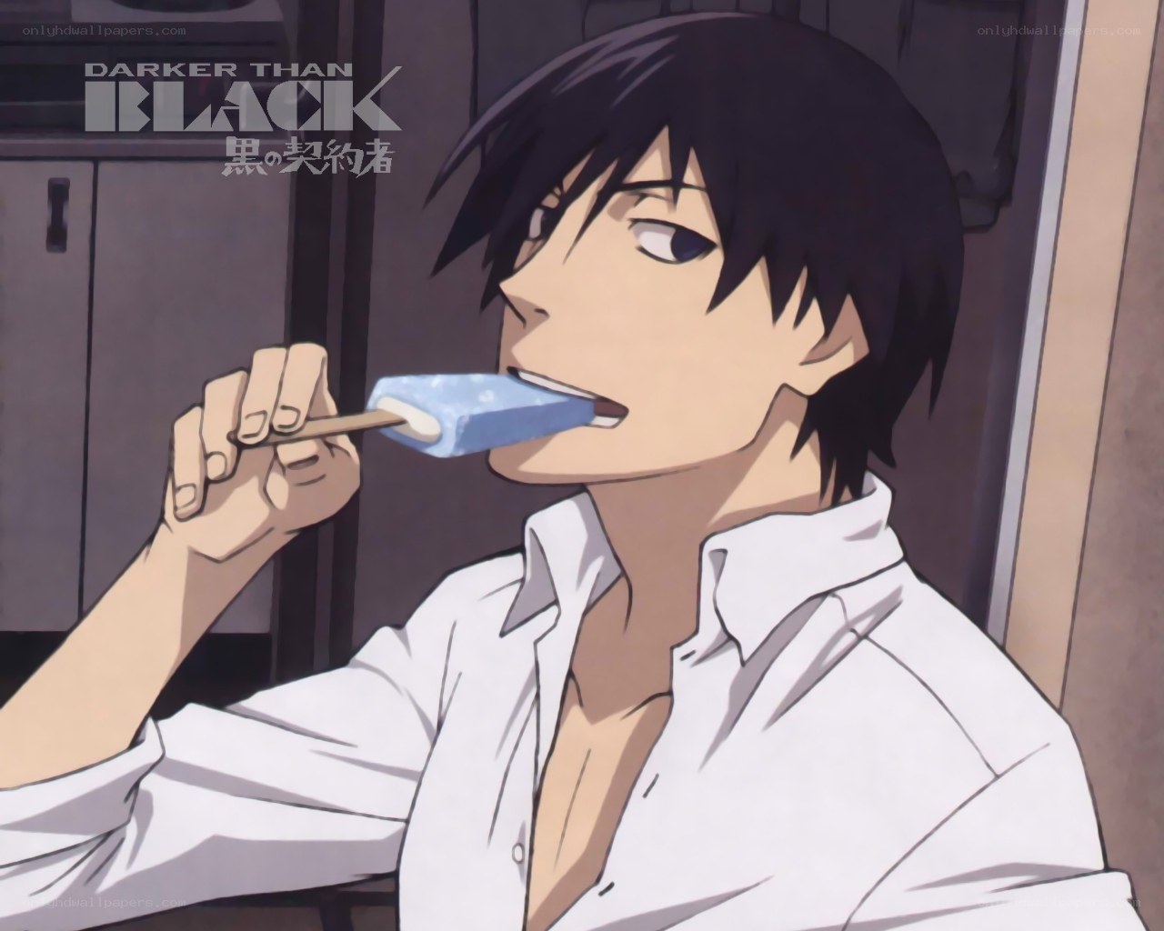 anime character eating ice pop