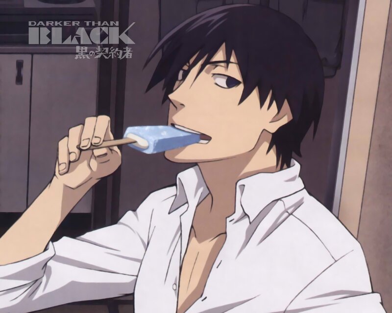 Anime Character Eating Ice Pop — White, Calm