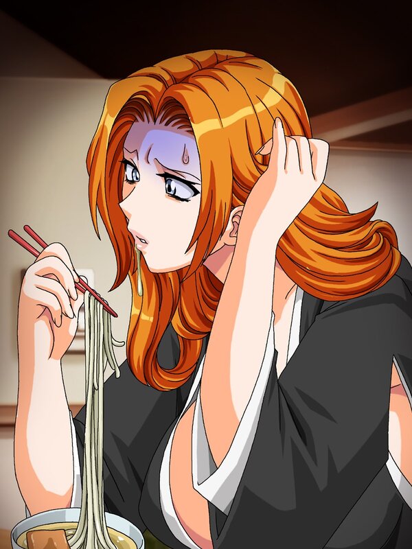 anime character eating noodles