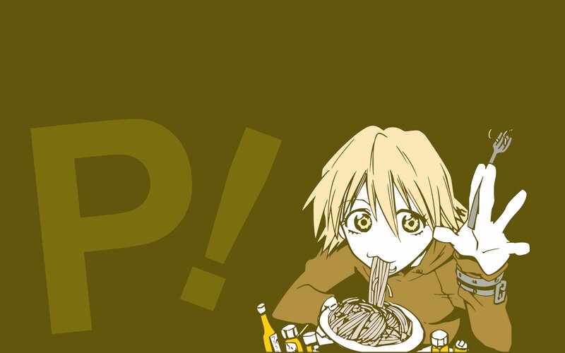 Anime Character Eating Noodles — Brown