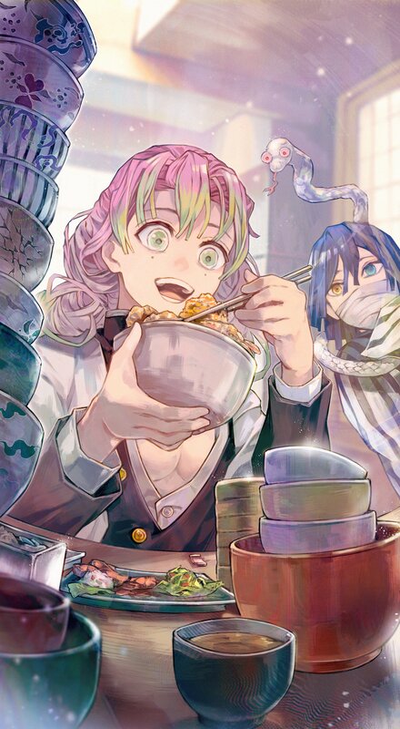 Anime Character Eating — Pink