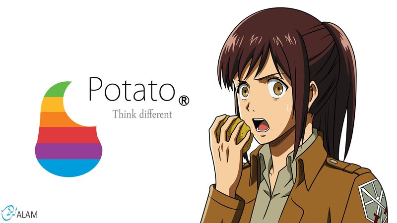 Anime Character Eating Potato