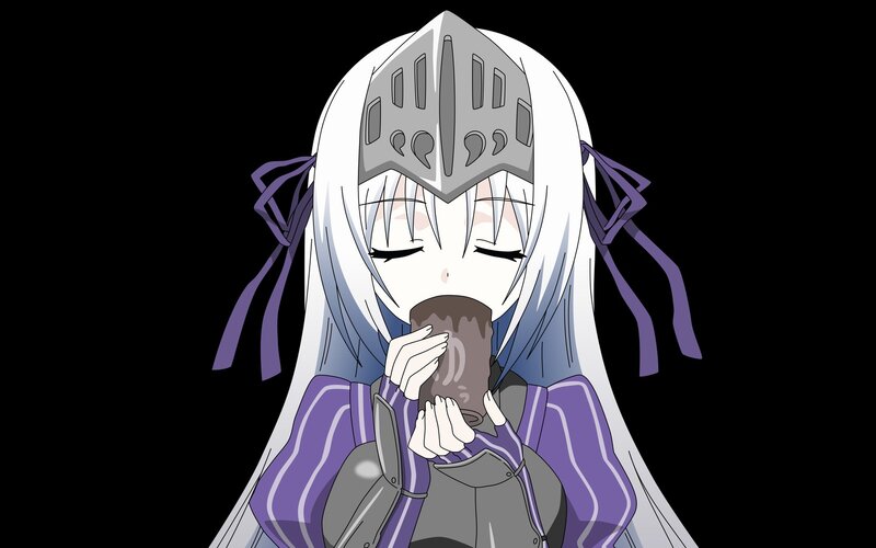 Anime Character Eating — White, Calm