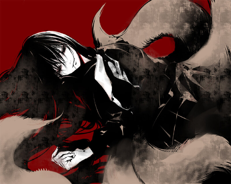 Anime Character Embracing Demon