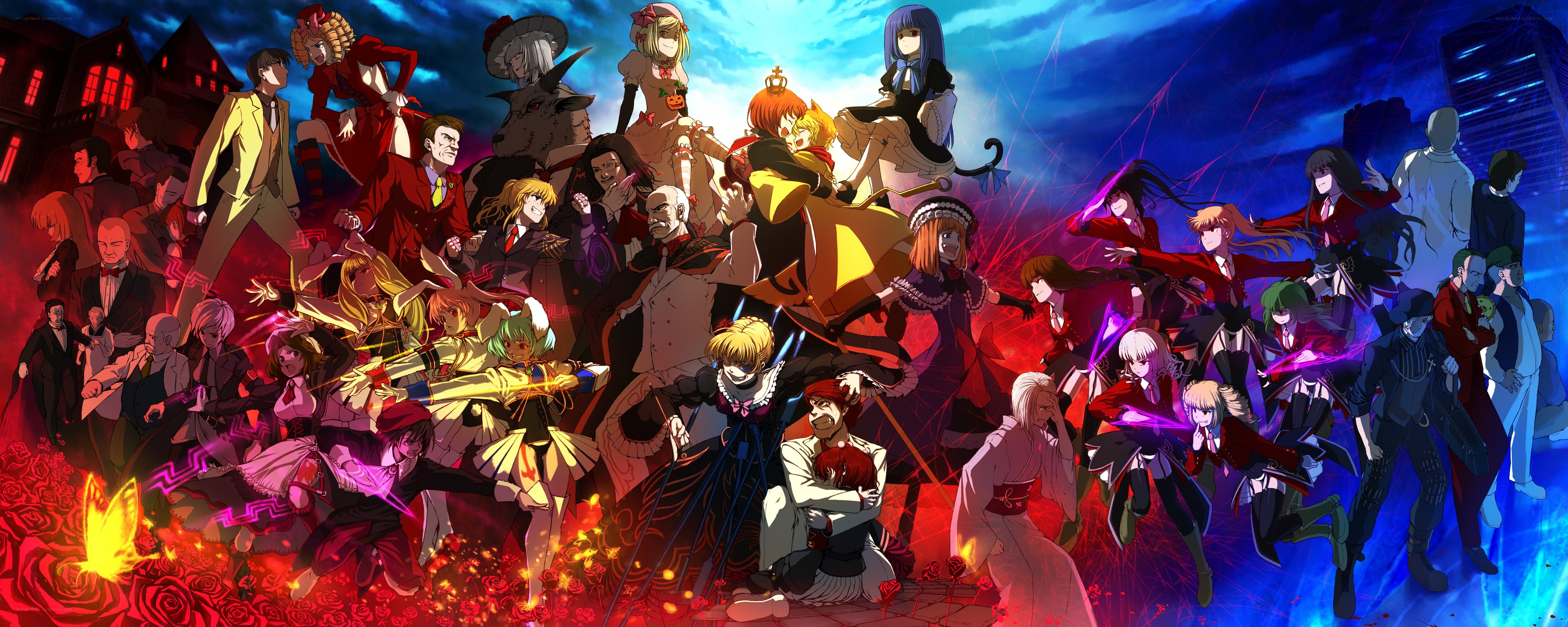 anime character ensemble collage